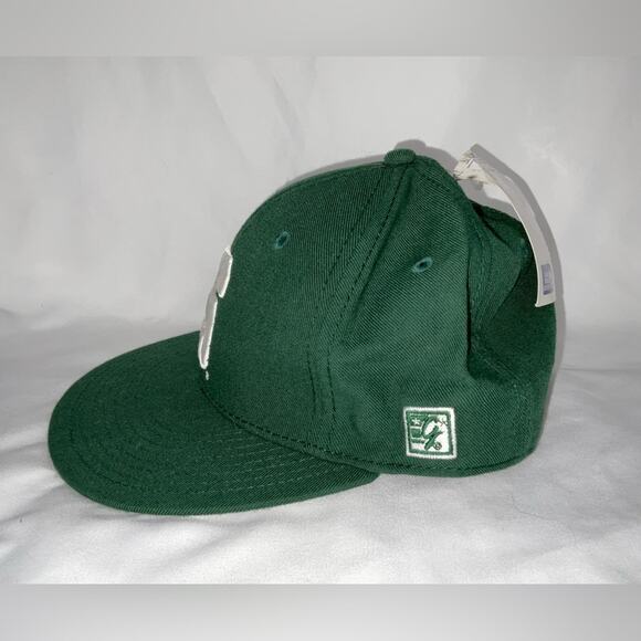 NWT NEW MICHIGAN STATE SPARTANS GREEN WHITE S FLAT BRIM BASEBALL HAT SZ 7 - Picture 5 of 7